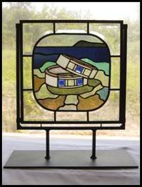 Stained Glass free standing panel wedding rings